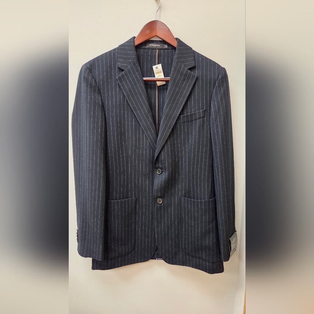 Classic Navy Pinstripe Blazer